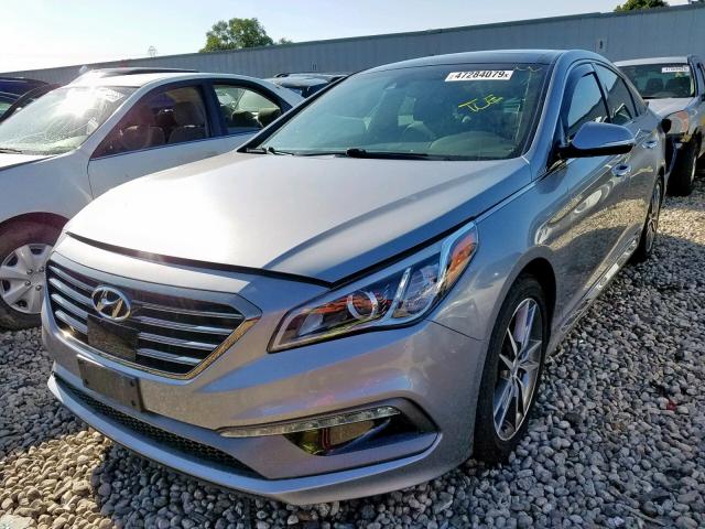 5NPE34AB1FH041799 - 2015 HYUNDAI SONATA SPO GRAY photo 2