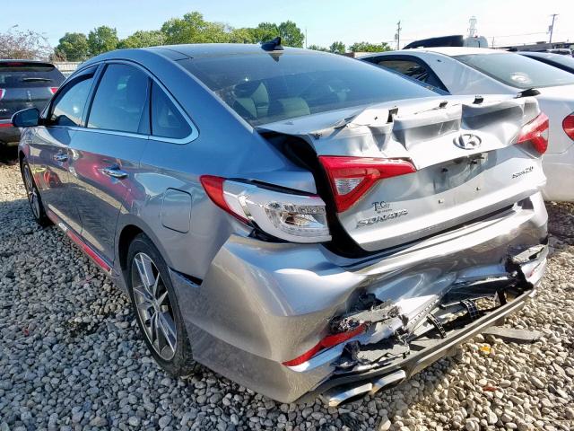 5NPE34AB1FH041799 - 2015 HYUNDAI SONATA SPO GRAY photo 3