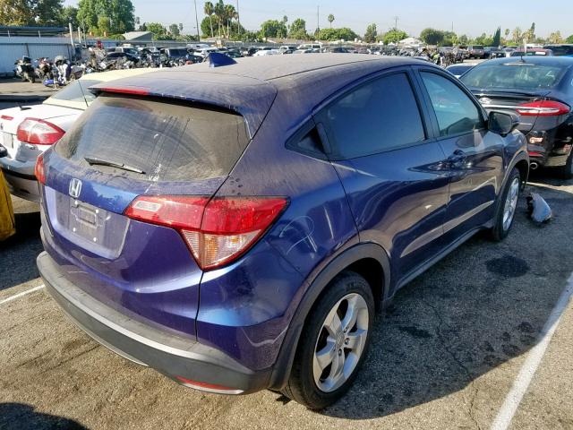 3CZRU5H51GM708199 - 2016 HONDA HR-V EX BLUE photo 4