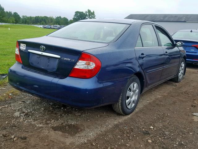 4T1BE32K83U211224 - 2003 TOYOTA CAMRY LE BLUE photo 4