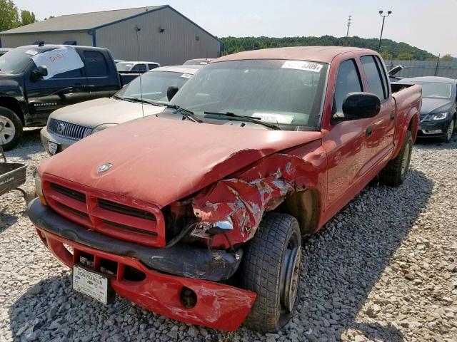 1B7GG2AN1YS604480 - 2000 DODGE DAKOTA QUA RED photo 2