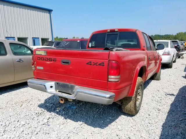 1B7GG2AN1YS604480 - 2000 DODGE DAKOTA QUA RED photo 4