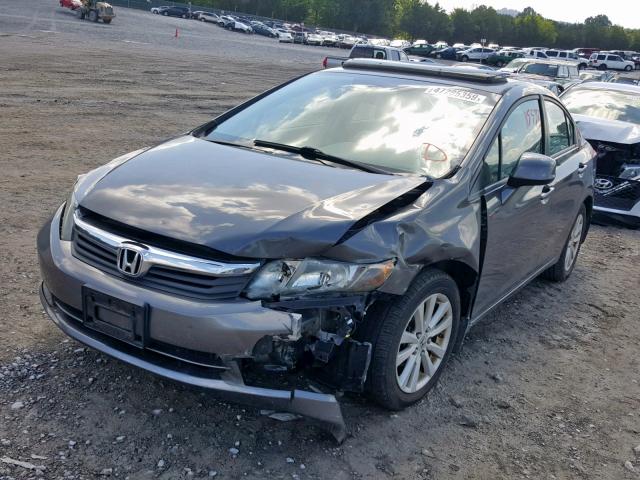 2HGFB2F97CH516721 - 2012 HONDA CIVIC EXL ნაცრისფერი ფოტო 2