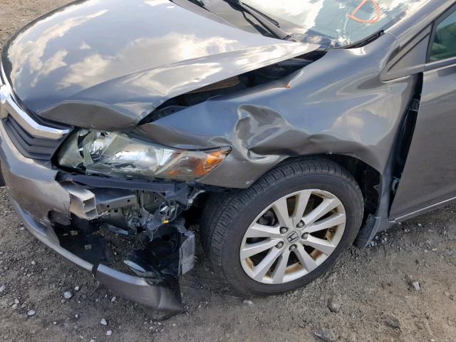 2HGFB2F97CH516721 - 2012 HONDA CIVIC EXL ნაცრისფერი ფოტო 9