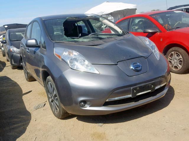 1N4AZ0CPXFC322628 - 2015 NISSAN LEAF S GRAY photo 1