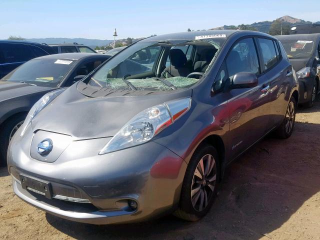 1N4AZ0CPXFC322628 - 2015 NISSAN LEAF S GRAY photo 2