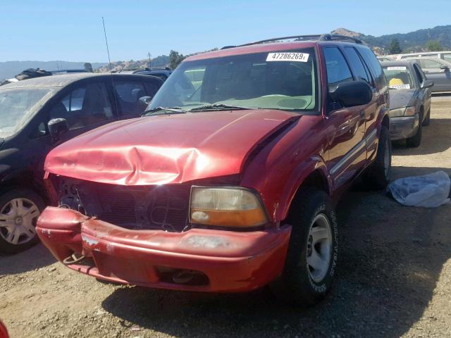 1GKDT13WX12152909 - 2001 GMC JIMMY RED photo 2