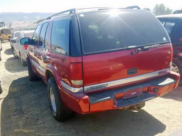 1GKDT13WX12152909 - 2001 GMC JIMMY RED photo 3