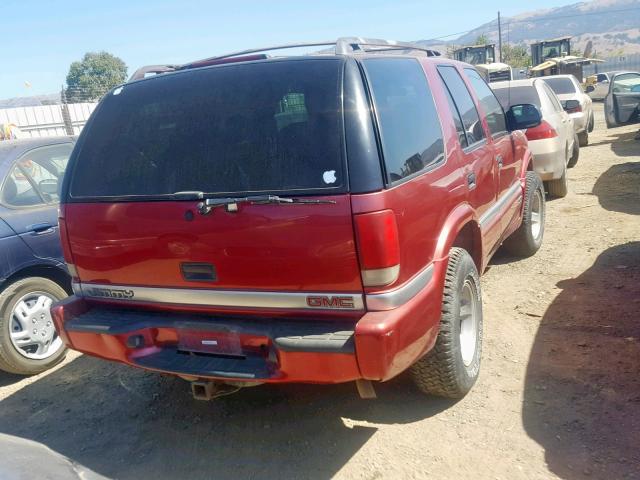 1GKDT13WX12152909 - 2001 GMC JIMMY RED photo 4