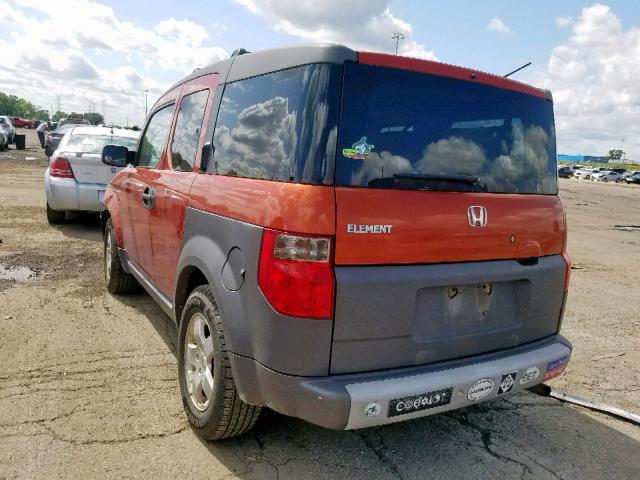 5J6YH286X4L033019 - 2004 HONDA ELEMENT EX ORANGE photo 3