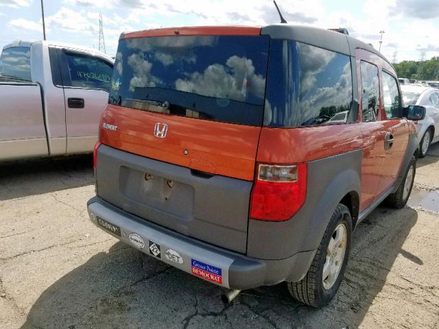 5J6YH286X4L033019 - 2004 HONDA ELEMENT EX ORANGE photo 4