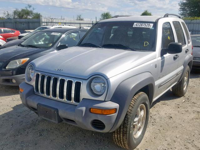 1J4GL48K14W310755 - 2004 JEEP LIBERTY SP SILVER photo 2