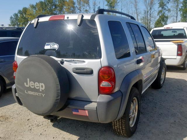 1J4GL48K14W310755 - 2004 JEEP LIBERTY SP SILVER photo 4