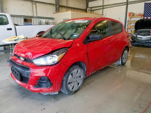 KL8CB6SA6HC756404 - 2017 CHEVROLET SPARK LS RED photo 2