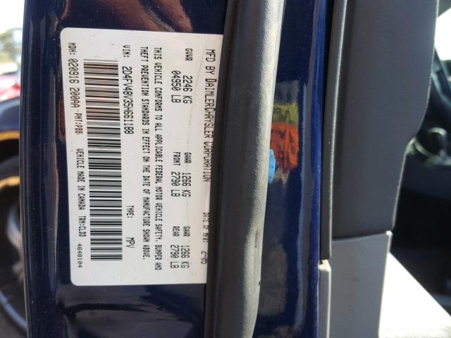 2D4FV48V35H661188 - 2005 DODGE MAGNUM SXT BLUE photo 10