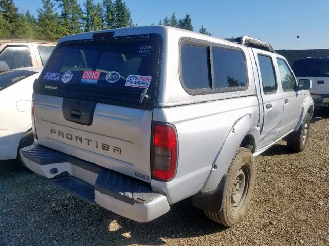 1N6ED27T21C361894 - 2001 NISSAN FRONTIER C SILVER photo 4