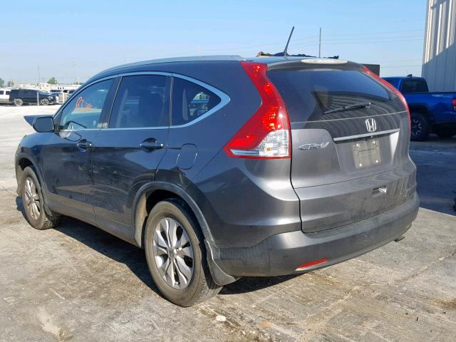 2HKRM3H75EH501393 - 2014 HONDA CR-V EXL GRAY photo 3