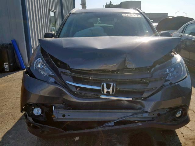 2HKRM3H75EH501393 - 2014 HONDA CR-V EXL GRAY photo 9