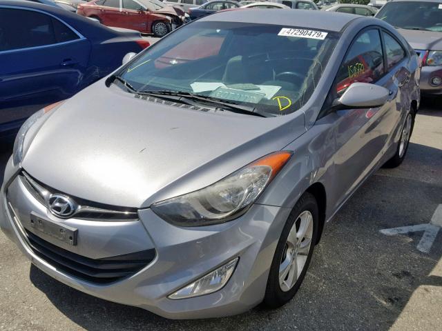 KMHDH6AE7DU014575 - 2013 HYUNDAI ELANTRA CO SILVER photo 2