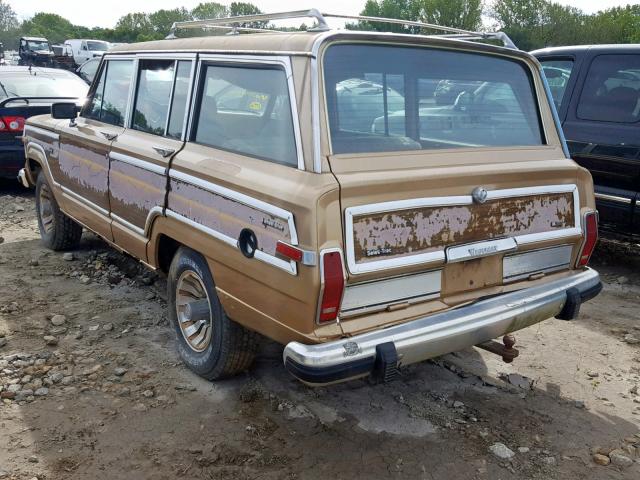 1JCNJ15U8GT048485 - 1986 JEEP GRAND WAGO BROWN photo 3