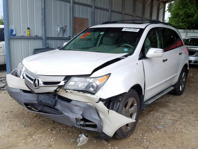 2HNYD28508H537651 - 2008 ACURA MDX SPORT WHITE photo 2