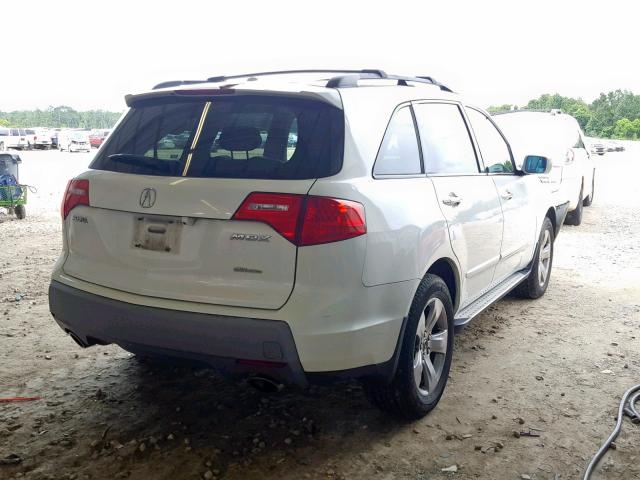 2HNYD28508H537651 - 2008 ACURA MDX SPORT WHITE photo 4