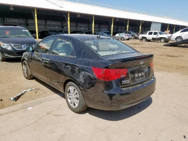 KNAFU4A25A5881334 - 2010 KIA FORTE EX BLACK photo 3