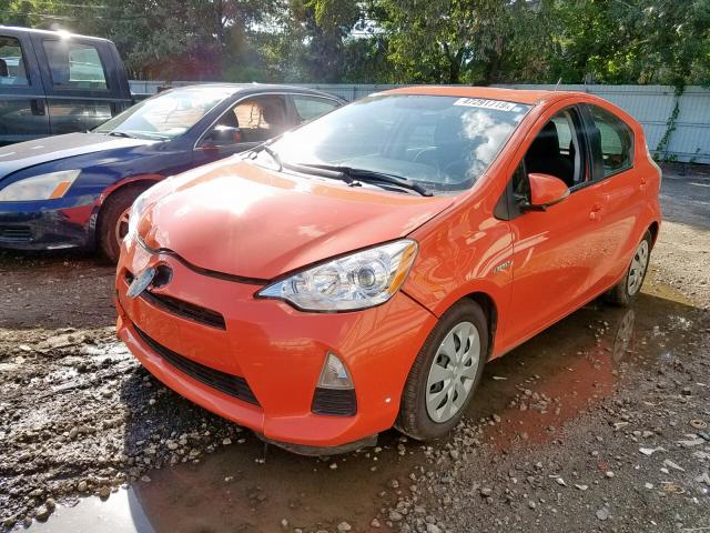 JTDKDTB3XC1007669 - 2012 TOYOTA PRIUS C ORANGE photo 2