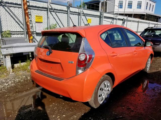 JTDKDTB3XC1007669 - 2012 TOYOTA PRIUS C ORANGE photo 4