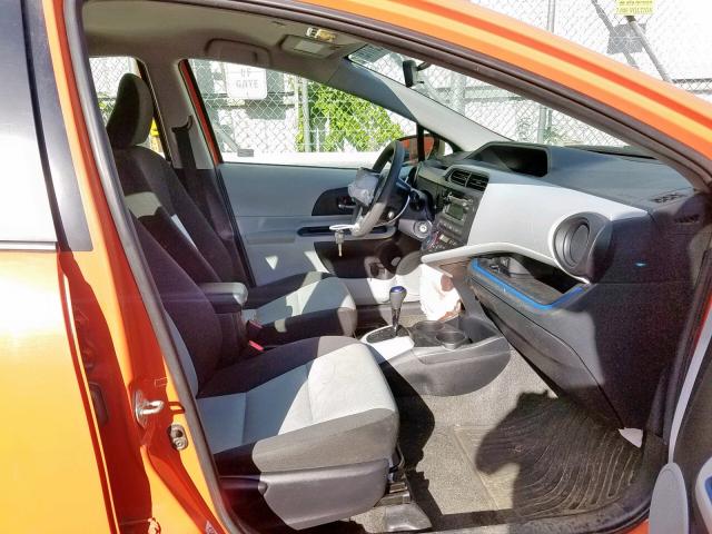 JTDKDTB3XC1007669 - 2012 TOYOTA PRIUS C ORANGE photo 5