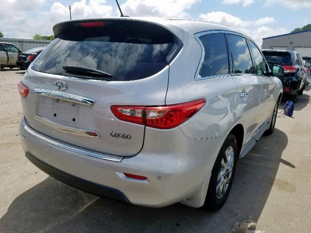 5N1CL0MM4EC512234 - 2014 INFINITI QX60 HYBRI SILVER photo 4