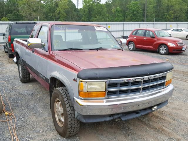 1B7GG23XXRS645643 - 1994 DODGE DAKOTA MAROON photo 1