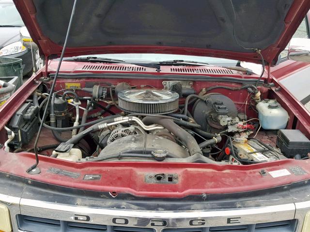 1B7GG23XXRS645643 - 1994 DODGE DAKOTA MAROON photo 7