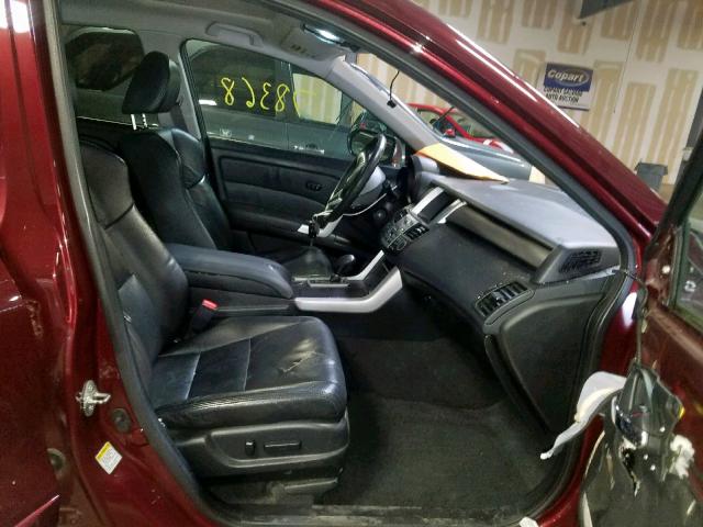 5J8TB18249A001602 - 2009 ACURA RDX BURGUNDY photo 5