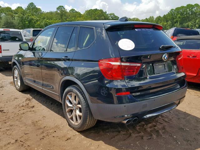 5UXWX7C50DL979639 - 2013 BMW X3 XDRIVE3 BLACK photo 3