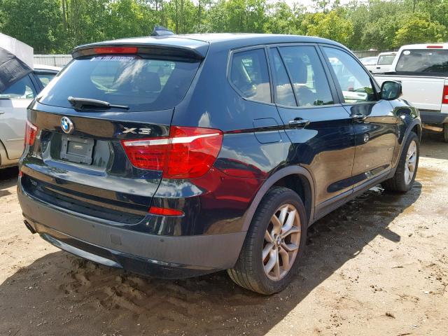 5UXWX7C50DL979639 - 2013 BMW X3 XDRIVE3 BLACK photo 4