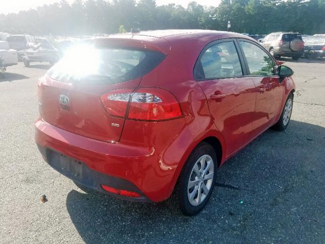 KNADM5A36D6227348 - 2013 KIA RIO LX RED photo 4