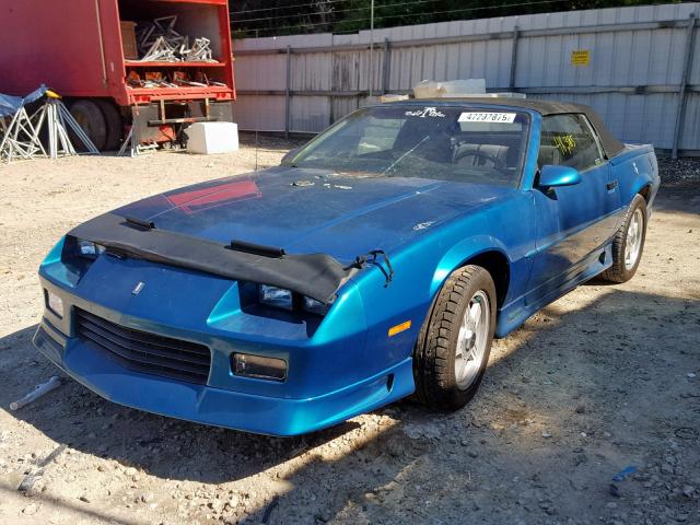 1G1FP33E4ML184368 - 1991 CHEVROLET CAMARO RS TEAL photo 2