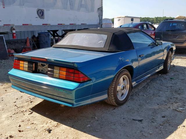 1G1FP33E4ML184368 - 1991 CHEVROLET CAMARO RS TEAL photo 4