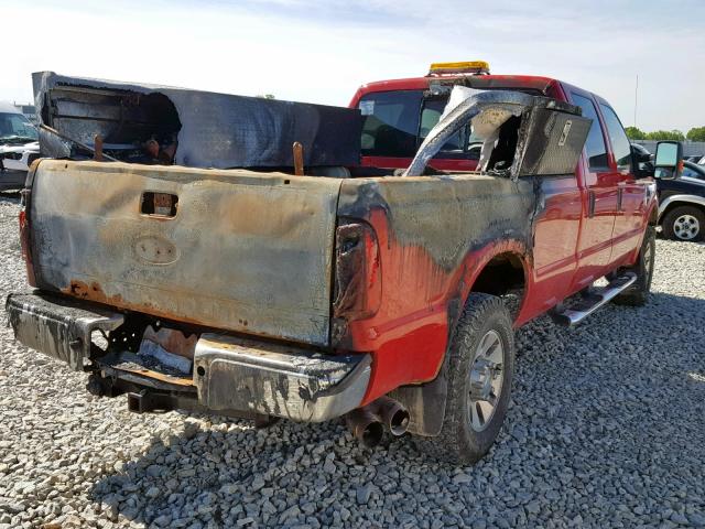 1FTWW31R48EC20411 - 2008 FORD F350 SRW S RED photo 4