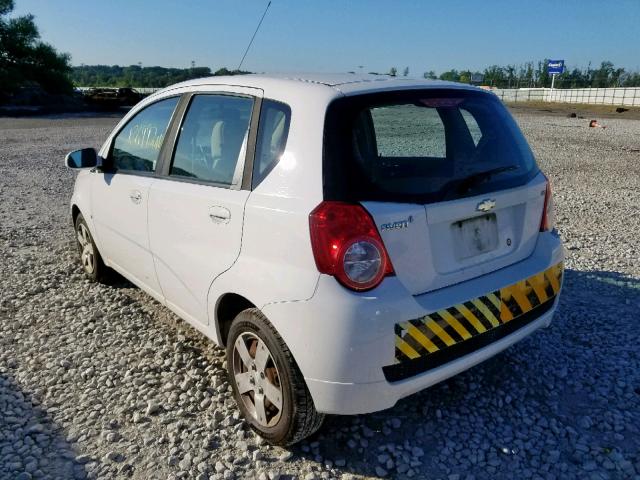 KL1TD66E49B673177 - 2009 CHEVROLET AVEO LS WHITE photo 3