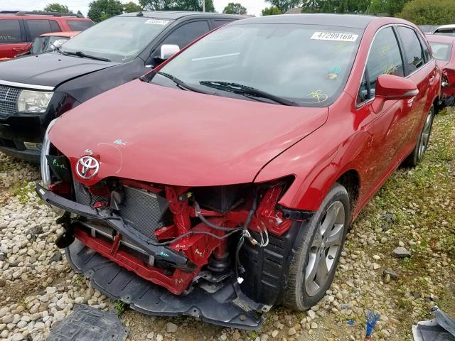 4T3BK3BB2EU106603 - 2014 TOYOTA VENZA LE RED photo 2