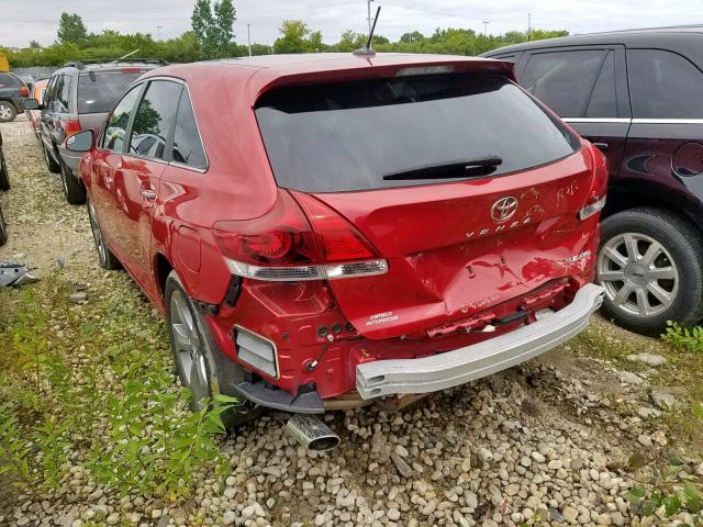 4T3BK3BB2EU106603 - 2014 TOYOTA VENZA LE RED photo 3