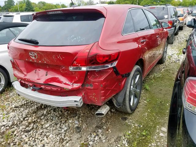 4T3BK3BB2EU106603 - 2014 TOYOTA VENZA LE RED photo 4