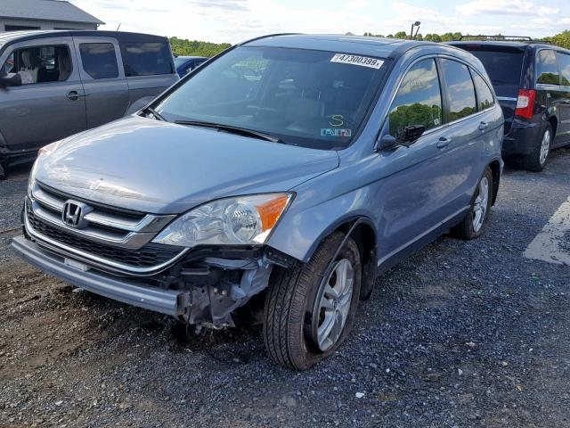 JHLRE4H72BC002919 - 2011 HONDA CR-V EXL BLUE photo 2