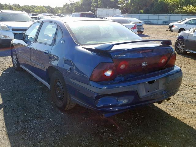 2G1WF52E739277052 - 2003 CHEVROLET IMPALA BLUE photo 3