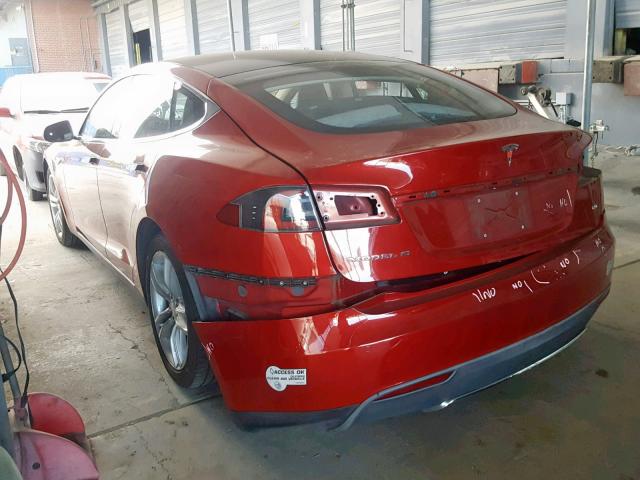 5YJSA1CG3DFP22865 - 2013 TESLA MODEL S RED photo 3