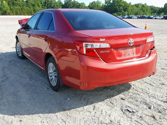 4T1BF1FK5CU542113 - 2012 TOYOTA CAMRY BASE RED photo 3