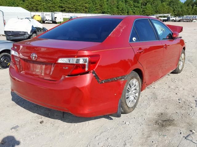 4T1BF1FK5CU542113 - 2012 TOYOTA CAMRY BASE RED photo 4
