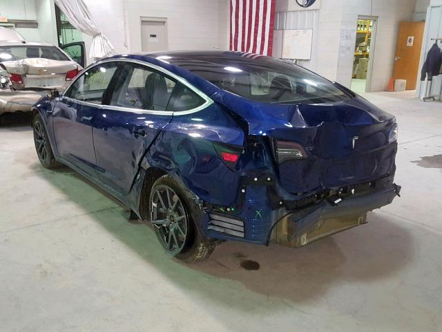 5YJ3E1EB7JF054221 - 2018 TESLA MODEL 3 BLUE photo 3